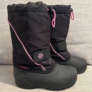 Pink and Black Winter Snow Boots